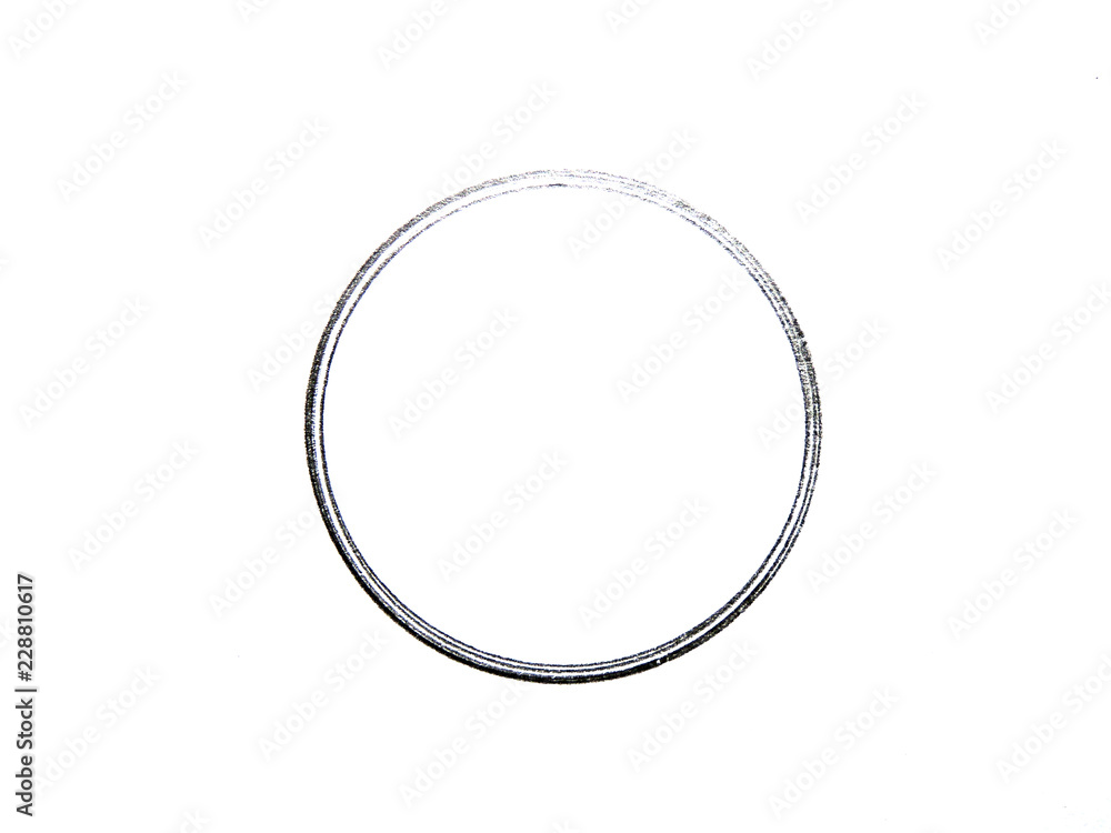 Black circle drawn with a pencil. Isolated on white background. Black circle drawn with a pencil. Isolated on white background.