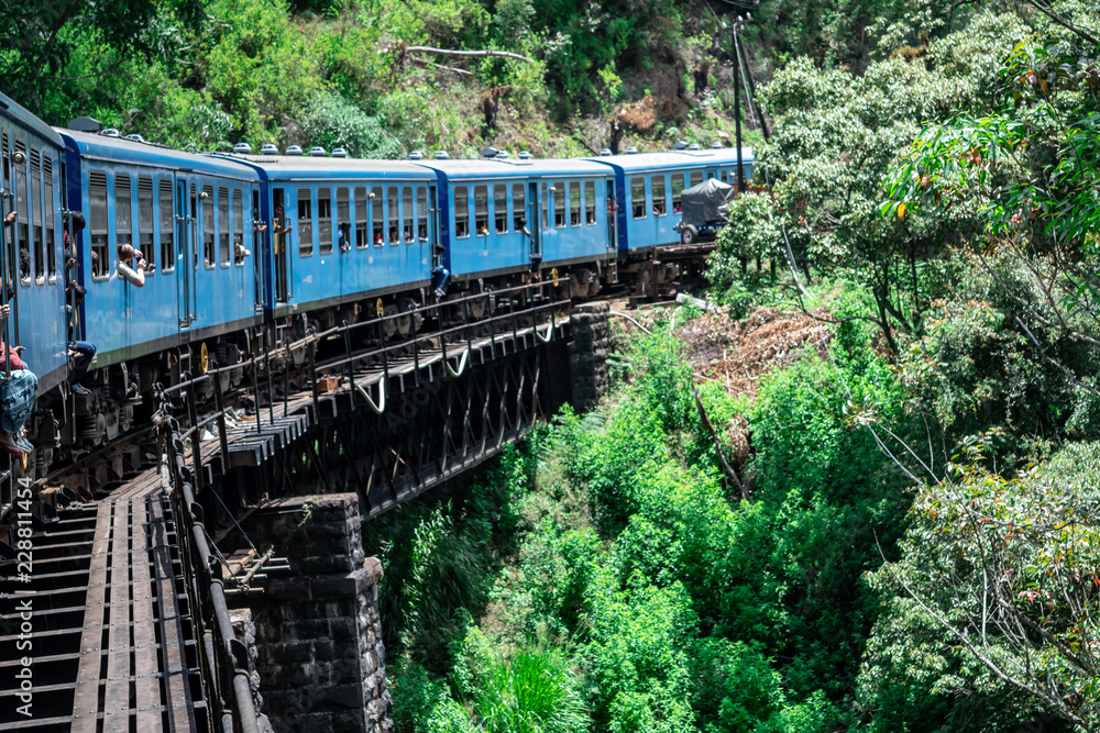 Train journey through scenic highlands of Sri Lanka. Train journey through scenic highlands of Sri Lanka.