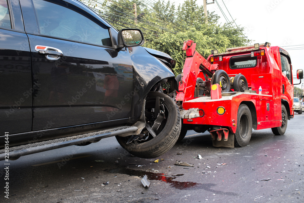 car crash accident on the road