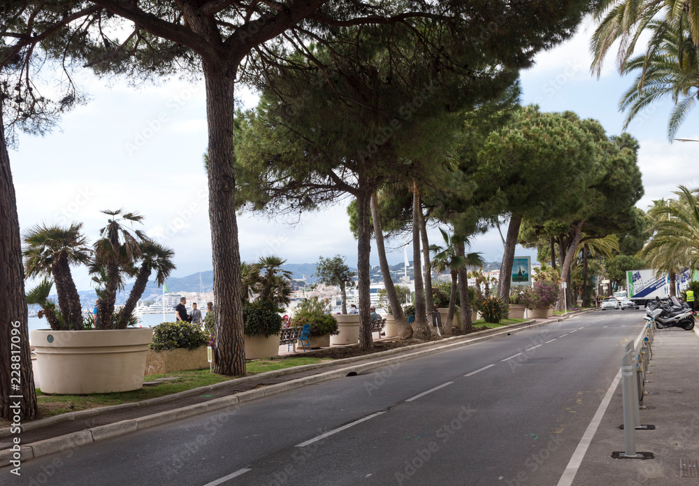 Road facing Cannes croisette