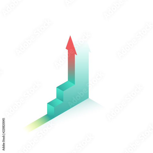 Staircase trail. goal achievement and ambition. growth business infographic concept vector illustration