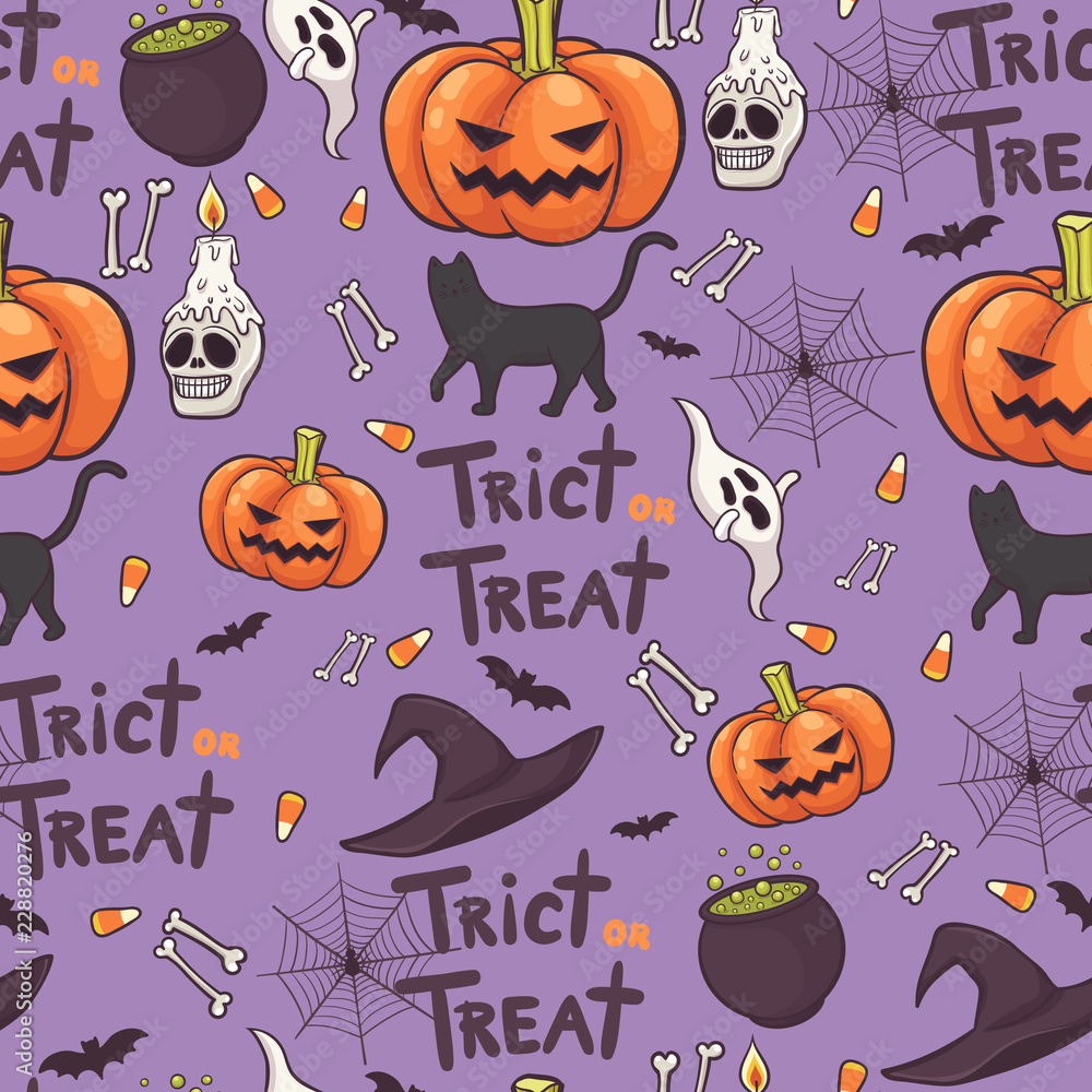 Halloween seamless pattern background vector Halloween seamless pattern background vector