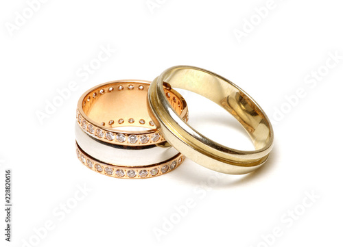 golden rings isolated on white