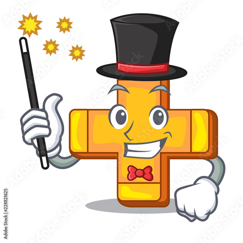 Magician plus sign isolated on the mascot
