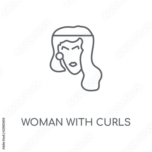 woman with curls icon