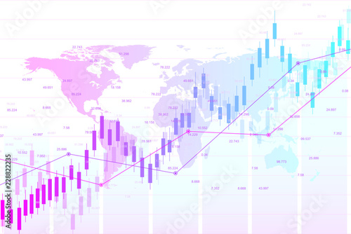 Stock market or forex trading graph chart suitable for financial investment concept. Economy trends background for business idea. Abstract finance background. Vector illustration.