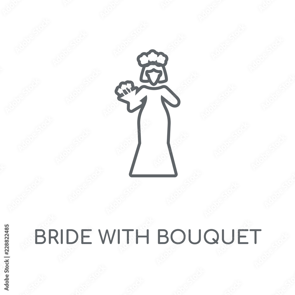 bride with bouquet icon