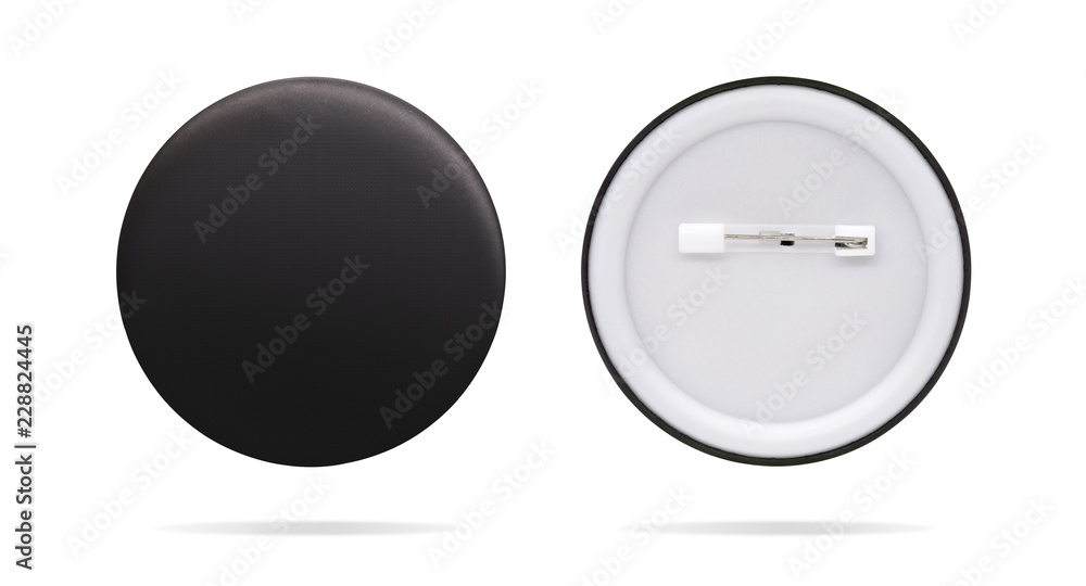 Front and back clip badge on isolated background with clipping path. Blank round pin template for montage or your design. Front and back clip badge on isolated background with clipping path. Blank round pin template for montage or your design.
