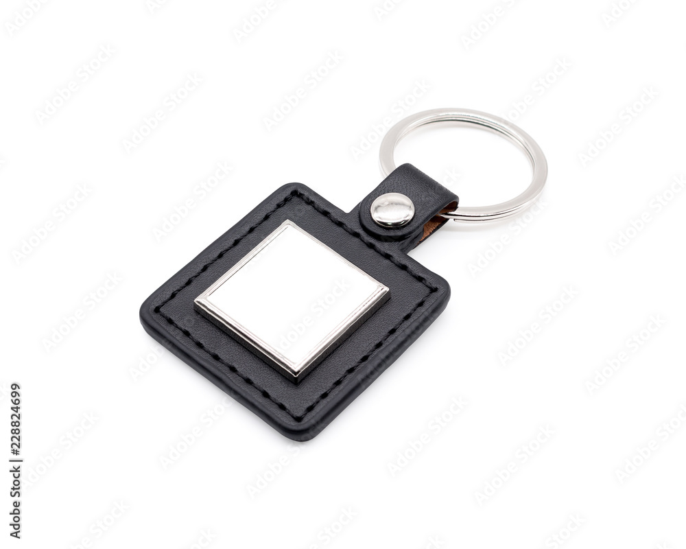 Leather key chain on isolated background with clipping path. Leather key chain on isolated background with clipping path.