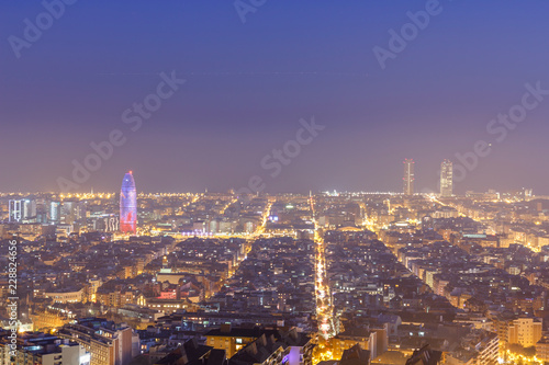 Barcelona cityscape at night