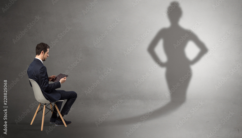 Rich businessman staying and offering stuffs to a pretty shadow woman
Rich businessman staying and offering stuffs to a pretty shadow woman
