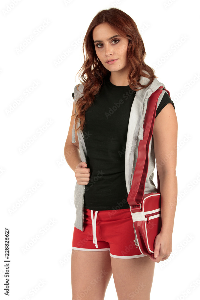 Blank t-shirt mock-up - Beautiful retro sports fashion girl ready for your design Blank t-shirt mock-up - Beautiful retro sports fashion girl ready for your design