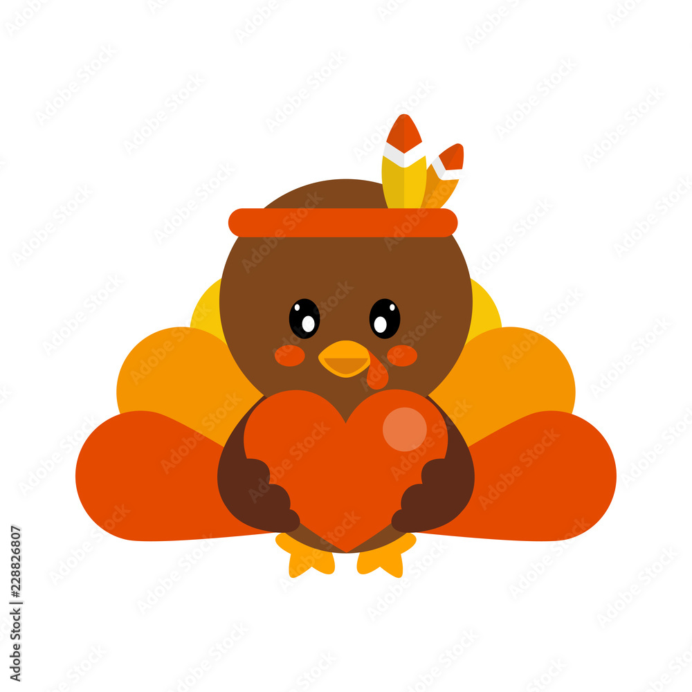 cartoon turkey vector with heart cartoon turkey vector with heart