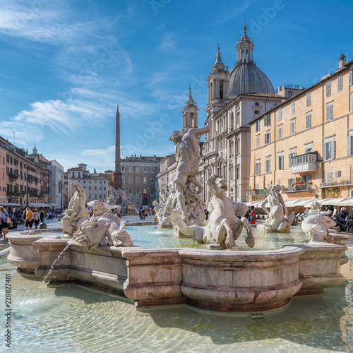 Photography Piazza Navona in Rome, Italy at morning, Rome, Italy.