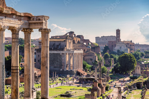 Obraz na plátně Ruins of the Roman Forum in Rome, Italy.