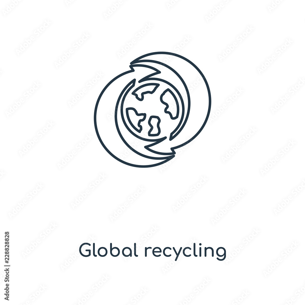 global recycling symbol icon vector