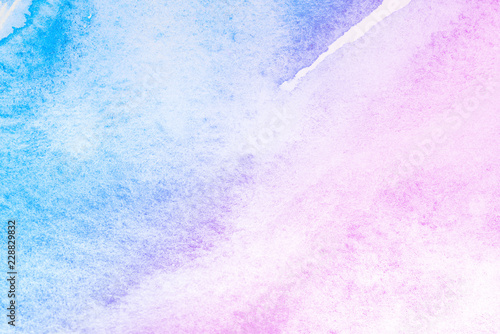 watercolor background hand-drawn brush watercolor stain with a gradient of color from blue to a purple shade of blue