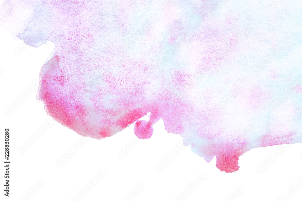 gently pink background, watercolor stain