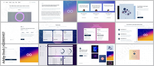 Vector templates for website design, minimal presentations, portfolio with abstract colorful infographics, minimalistic futuristic backgrounds. UI, UX, GUI. Design of header, dashboard and other forms