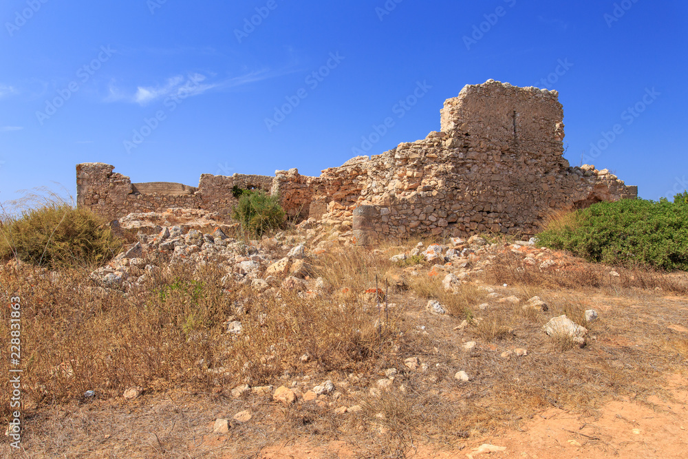 Ruin of the Forte Almadena at the Algarve Coast near Burgau