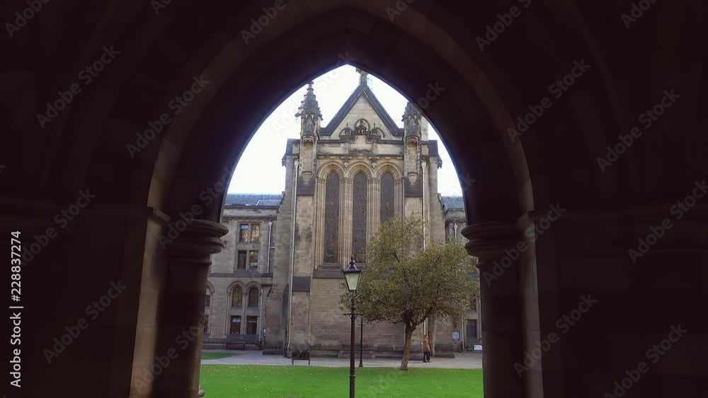 : The Cloisters at Glasgow University looking out onto a quadrangle. : The Cloisters at Glasgow University looking out onto a quadrangle.