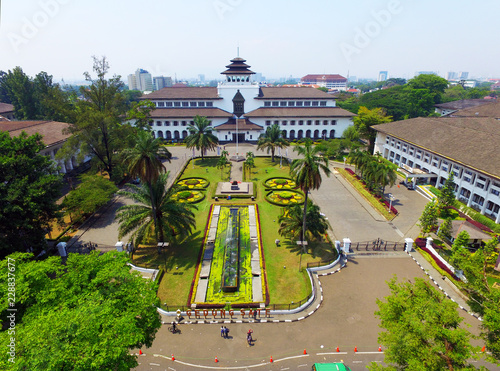 Aerial view of Gedung Sate in Bandung photo