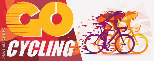 Cycling race stylized background with motion color effects