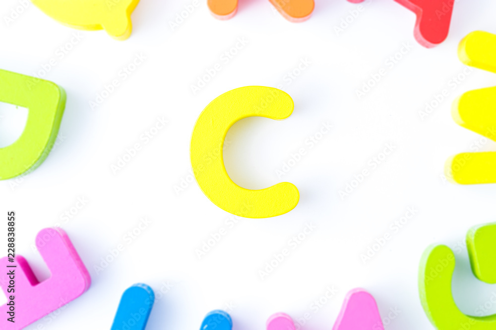 C letters in English made from wood bright colors. Stock Photo | Adobe ...