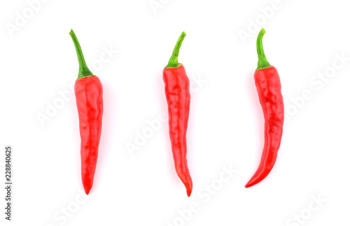 Isolated Red Hot Chili Pepper Set (Chilli, Chile).