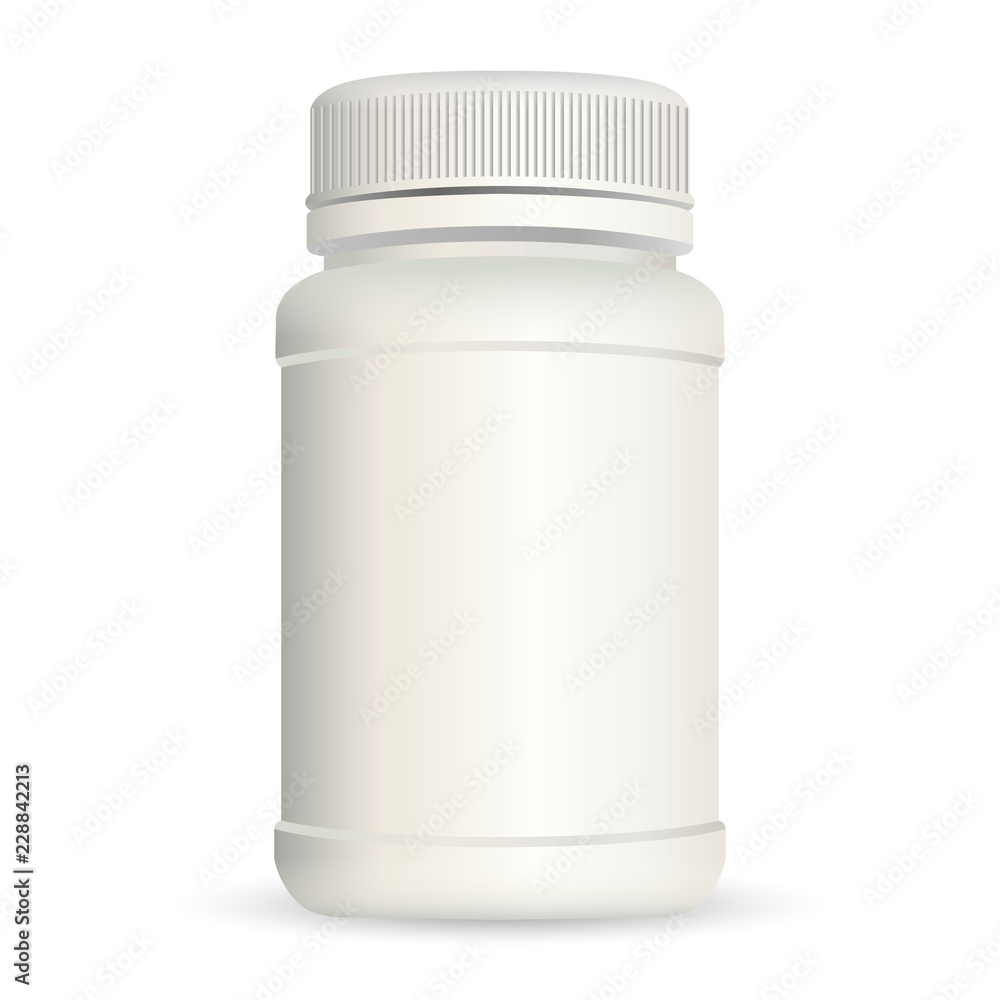 Realistic plastic bottle for medicine isolated on background. Mock Up Milk White Template. Vector EPS10 illustration. Realistic plastic bottle for medicine isolated on background. Mock Up Milk White Template. Vector EPS10 illustration.