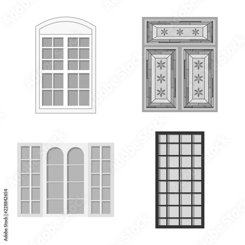 Vector design of door and front symbol. Set of door and wooden stock vector illustration.
