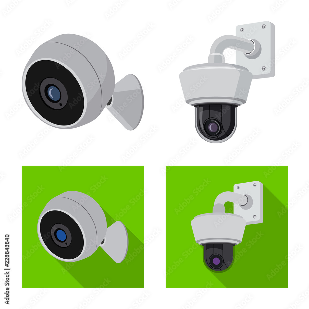 Vector illustration of cctv and camera sign. Set of cctv and system stock vector illustration. Vector illustration of cctv and camera sign. Set of cctv and system stock vector illustration.