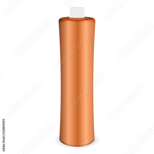Original design shampoo or shower gel bottle mockup. Cosmetics package Vector illustration ready for your design.