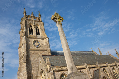 Newport Isle of Wight. England United Kingdom. Church and column at the centre of the city. photo