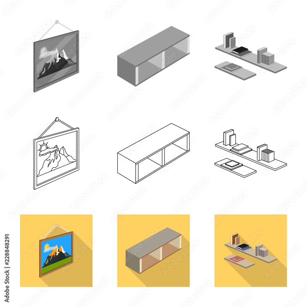 Vector design of bedroom and room sign. Set of bedroom and furniture vector icon for stock. Vector design of bedroom and room sign. Set of bedroom and furniture vector icon for stock.