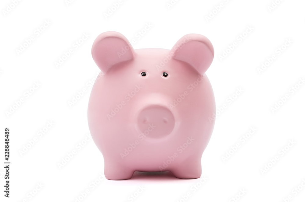 Piggy bank on white background with clipping path