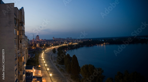 Obolon quay night panorama
