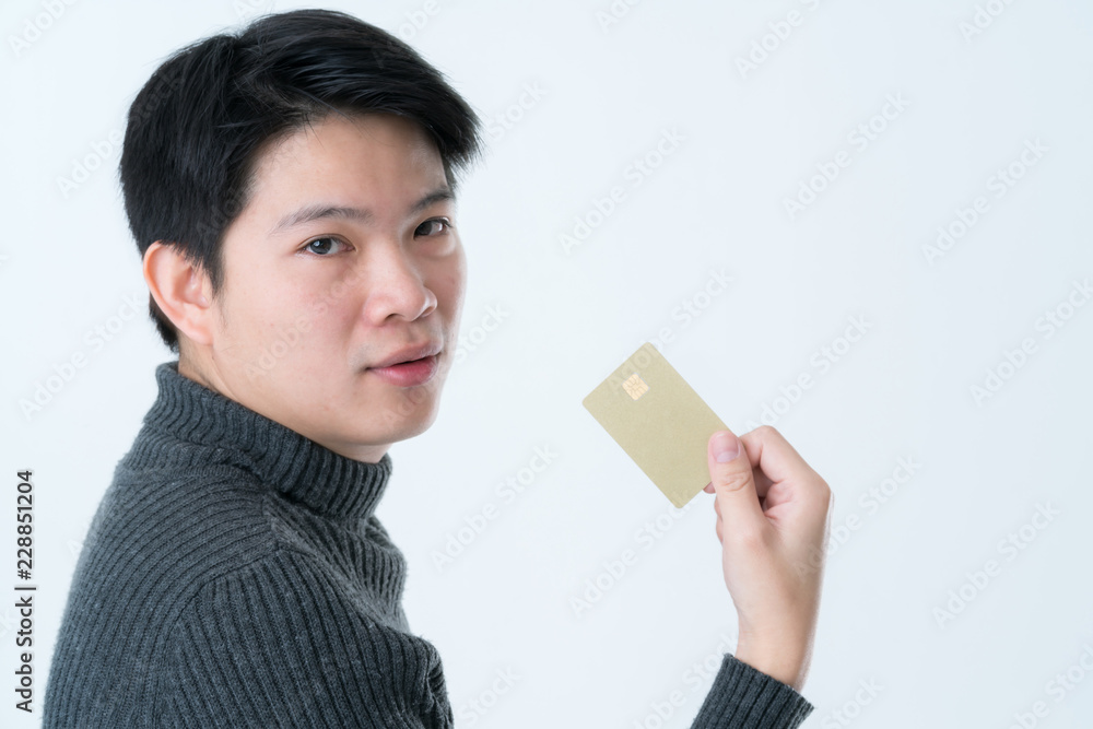 business asian man hand hold credit card ready to shopping business ideas concept business asian man hand hold credit card ready to shopping business ideas concept