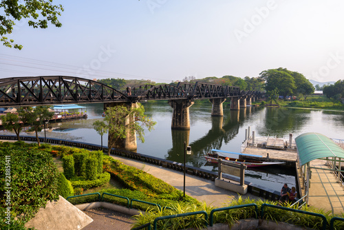 Landscape View Of The Death Railway Bridge Over River Kwai