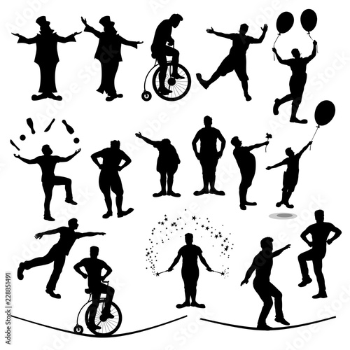circus people silhouette