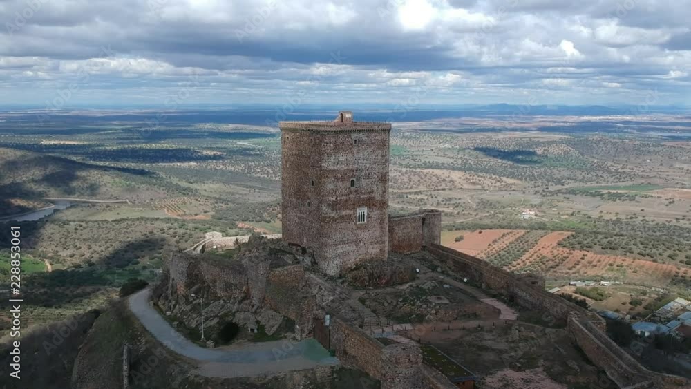 Castle on a hill in a cloudy day. Feria Castle Castle on a hill in a cloudy day. Feria Castle