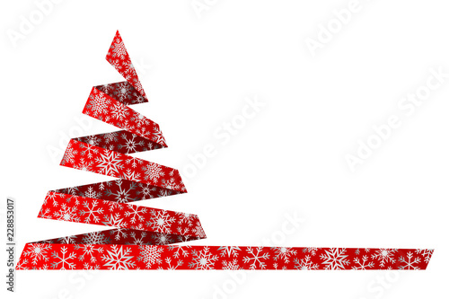 Sapin et Flocons Origami Rouge