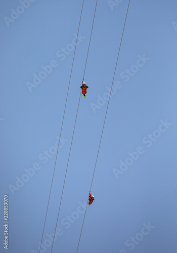 adventure sport - zipline slide down Jebel Jais mountain