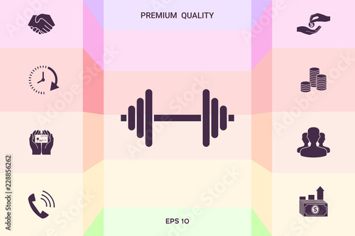 Barbell symbol icon . Graphic elements for your design