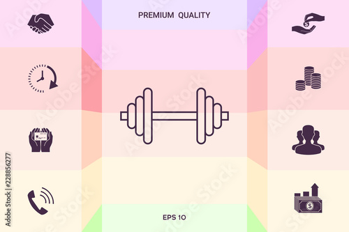 Barbell line icon . Graphic elements for your design