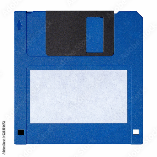 Tapety artystyczne Standard blue floppy disk isolated on white background