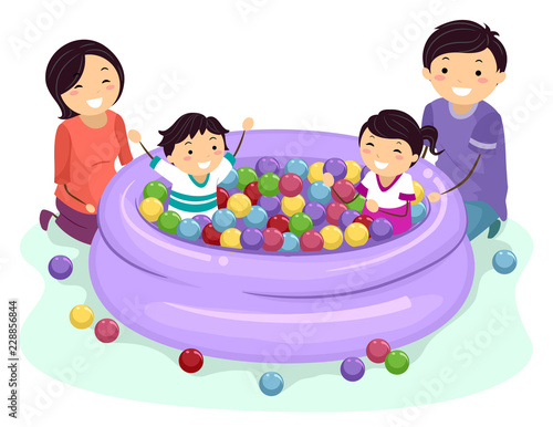 Stickman Family Kids Play Ball Pit Pool