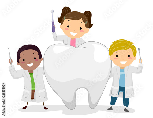Stickman Kids Little Dentist Tooth Illustration