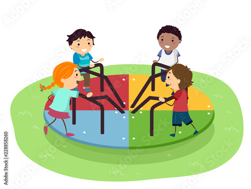 Stickman Kids Playground Spinning Wheel