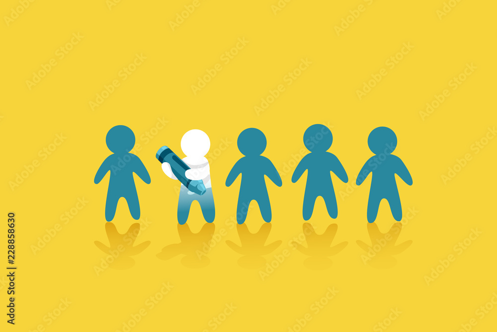 Paper Doll Peer Pressure Crayon Illustration Paper Doll Peer Pressure Crayon Illustration